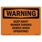 Signmission OSHA Sign, Keep Away! Mower Throws Debris When Operating!, 10in X 7in Plastic, 7" W, 10" L, Lndscp OS-WS-P-710-L-12202 - alternate 1